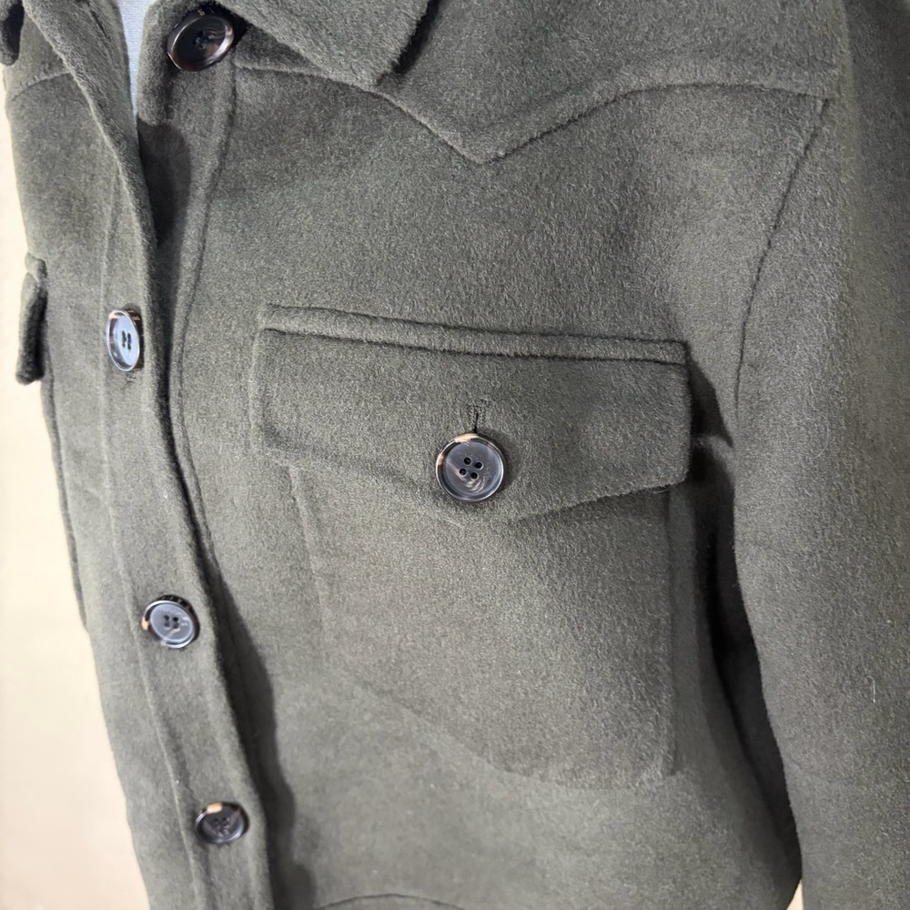 Rails Women’s Easton Wool Blend Olive Cropped Shacket Sz XL Casual Preppy Party - Picture 4 of 13